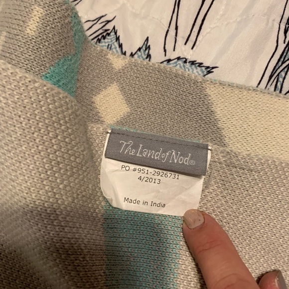 Land of Nod polar bear pillow and blanket - Picture 3 of 4